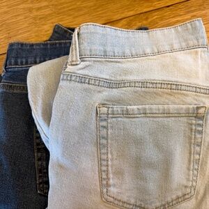 Dark blue and light blue disressed jean bundle